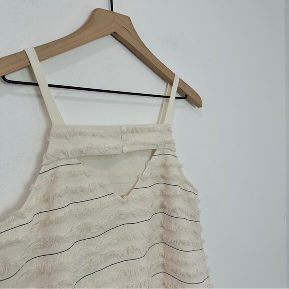 Anthropologie Maeve Quinn Fringe Tank Top Cream Size 10 - Picture 6 of 9